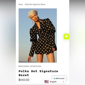 Marianna Senchina polka dot beret never worn